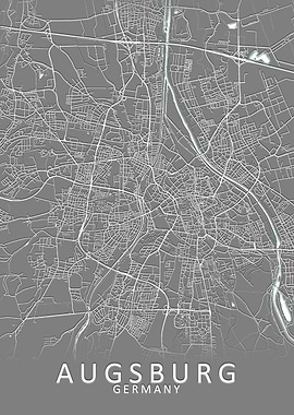 Augsburg Germany City Map