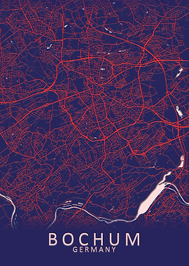 Bochum Germany City Map