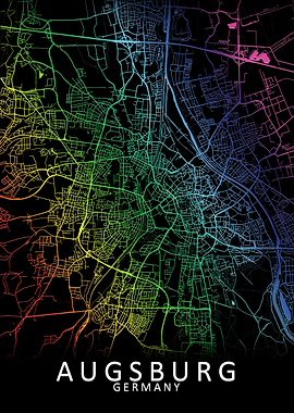 Augsburg Germany City Map