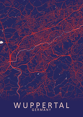 Wuppertal Germany City Map