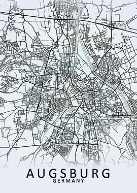 Augsburg Germany City Map