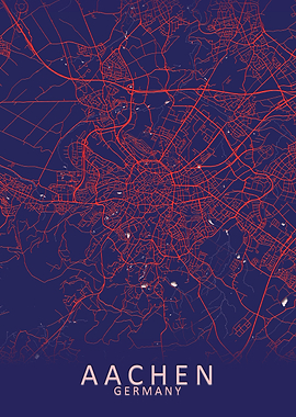 Aachen Germany City Map