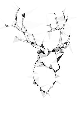 Shining Deer head (White)