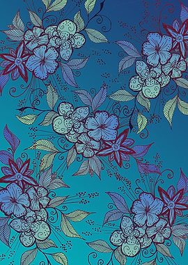 Turquoise Floral Pattern