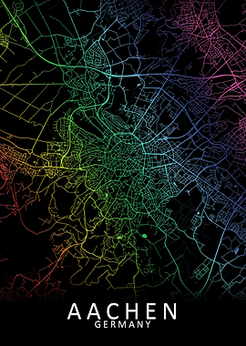Aachen Germany City Map