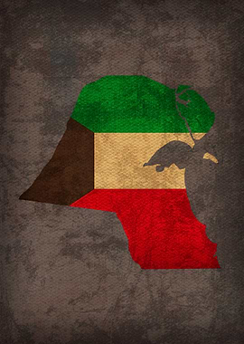 Kuwait Country Flag Map