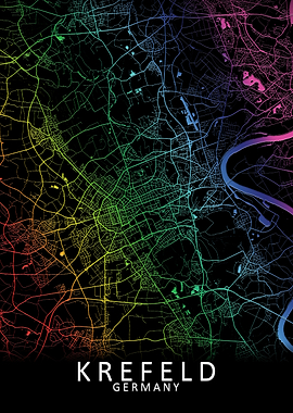Krefeld Germany City Map