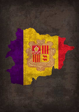 Andorra Country Flag Map