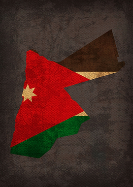 Jordan Country Flag Map