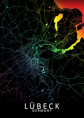 Lubeck Germany City Map