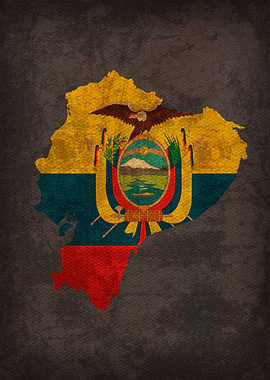 Ecuador Country Flag Map