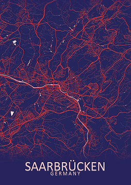 Saarbrucken Germany Map