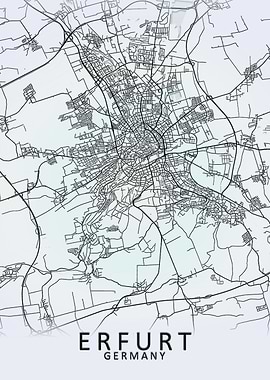 Erfurt Germany City Map