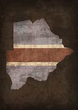Botswana Country Flag Map