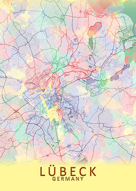 Lubeck Germany City Map
