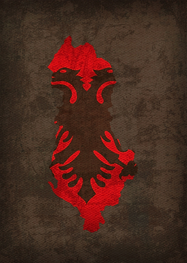 Albania Country Flag Map