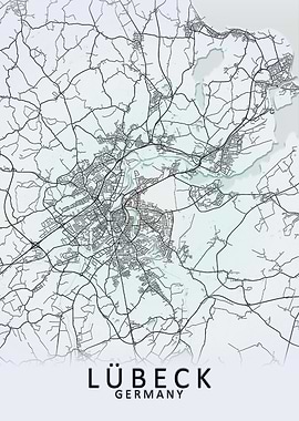 Lubeck Germany City Map
