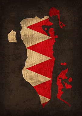 Bahrain Country Flag Map