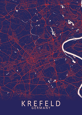 Krefeld Germany City Map