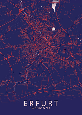 Erfurt Germany City Map
