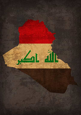 Iraq Country Flag Map