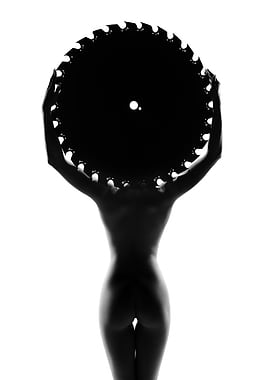 Nude woman and saw blade 3