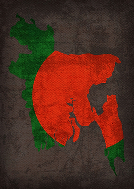 Bangladesh Flag Map