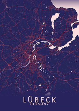 Lubeck Germany City Map
