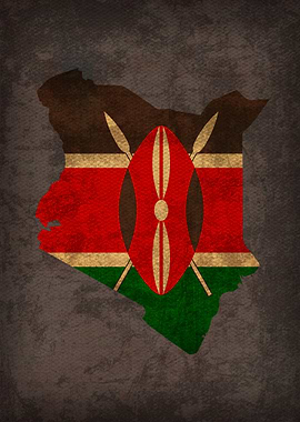 Kenya Country Flag Map