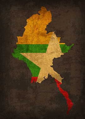 Myanmar Country Flag Map