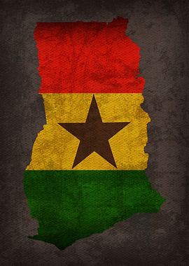 Ghana Country Flag Map