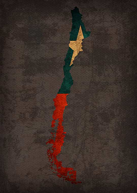 Chile Country Flag Map