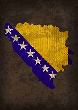 Bosnia Country Flag Map