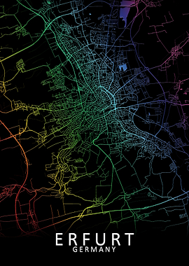 Erfurt Germany City Map