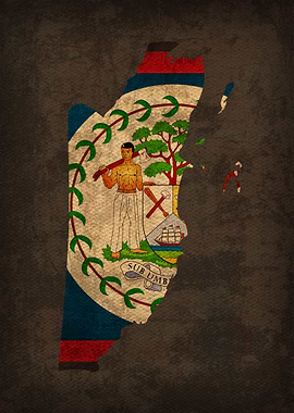 Belize Country Flag Map
