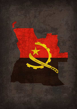 Angola Country Flag Map