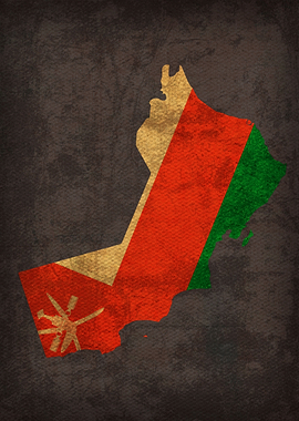 Oman Country Flag Map