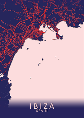 Ibiza Spain City Map