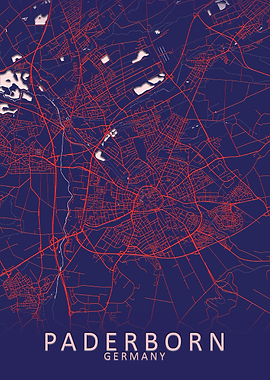 Paderborn Germany City Map