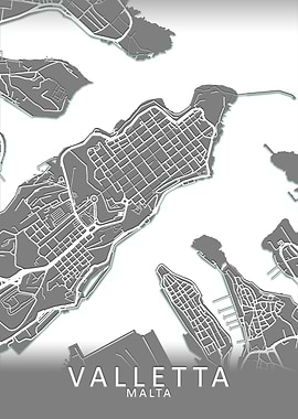 Valletta Malta City Map