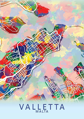 Valletta Malta City Map