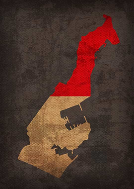 Monaco Country Flag Map