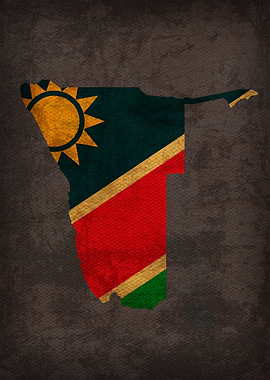 Namibia Country Flag Map