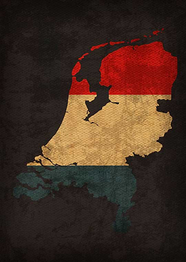 Netherlands Flag Map