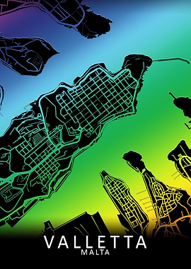 Valletta Malta City Map