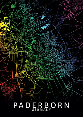 Paderborn Germany City Map