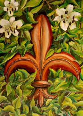 Fleur de Lis with Magnolia
