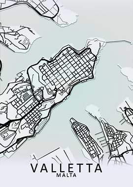 Valletta Malta City Map