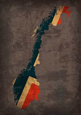 Norway Country Flag Map