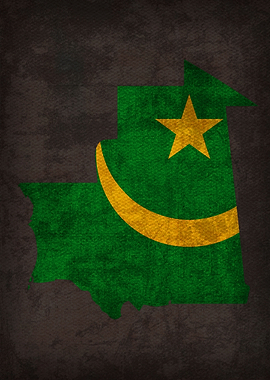Mauritania Flag Map